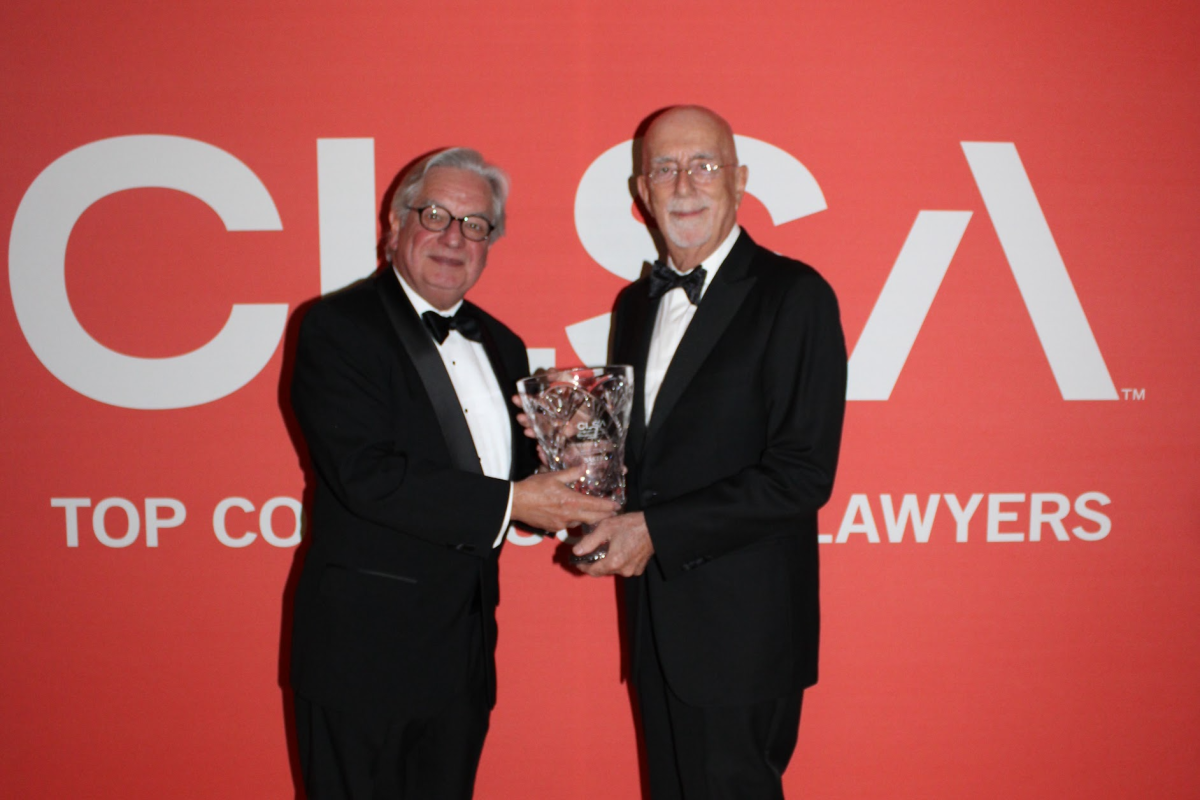 Jonathan Kitchen accepting the CLSA Edward P. Meyerson Lifetime Achievement Award